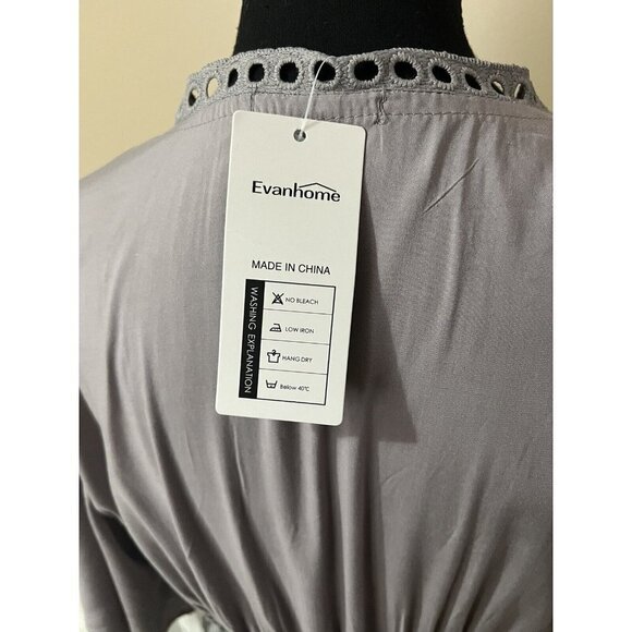 Evanhome Women's Elegant Summer Cardigan Maxi Long Gray Coverup Size Large - Picture 6 of 10